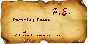 Paczolay Emese névjegykártya